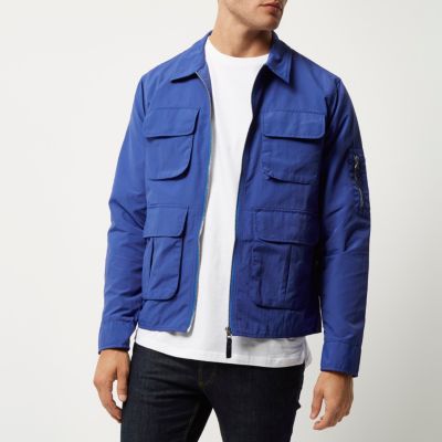Blue four pocket jacket